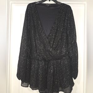 Black and gold speckled lane Bryant blouse